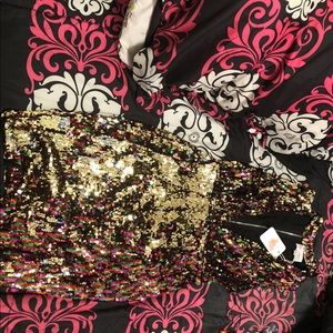 Sequence plunge dress